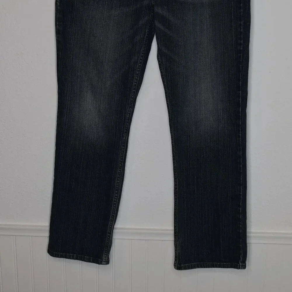 Levis 514 Mens Jeans Sz 36 x 30 Straight Dark Wash Denim Distressed 5 Pocket